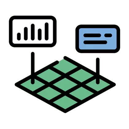 Land grid with data markers